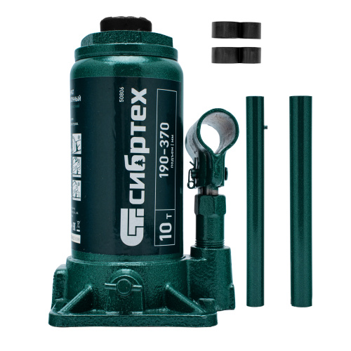 Домкрат гидравлический бутылочный, 10 т, 190-370 мм Сибртех по ценам производителя в Воронеже с доставкой по всей России