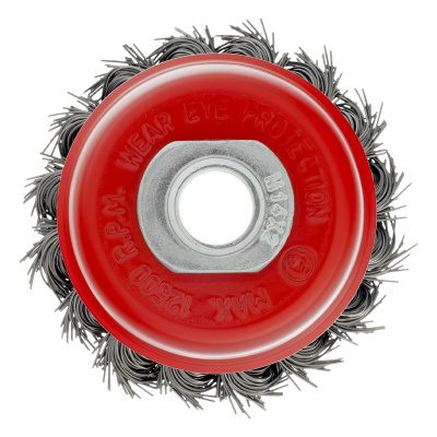 Щетка для УШМ, 65 мм, М14, "чашка", крученая проволока 0.5 мм Matrix по ценам производителя в Воронеже с доставкой по всей России