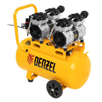 Компрессор безмасляный, малошумный DLS 1500/50, 1500 ВТ, 2x750, 50 л, 260 л/мин Denzel по ценам производителя в Воронеже с доставкой по всей России