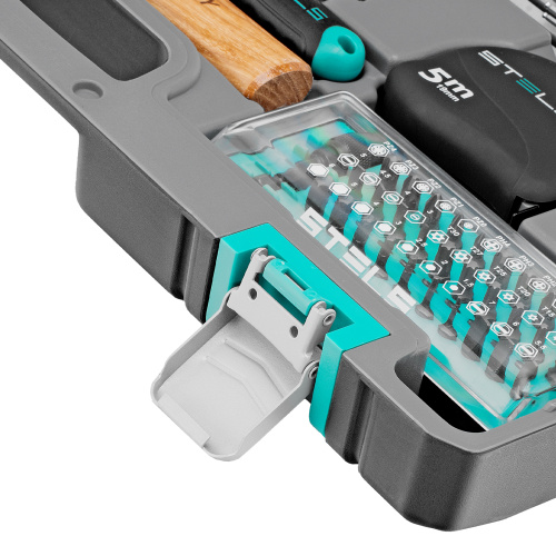 Набор инструментов, 1/2", 1/4", CrV, пластиковый кейс 98 предметов Stels по ценам производителя в Воронеже с доставкой по всей России