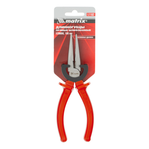 Длинногубцы прямые Econom, 160 мм, шлифованные, пластмассовые рукоятки Matrix по ценам производителя в Воронеже с доставкой по всей России