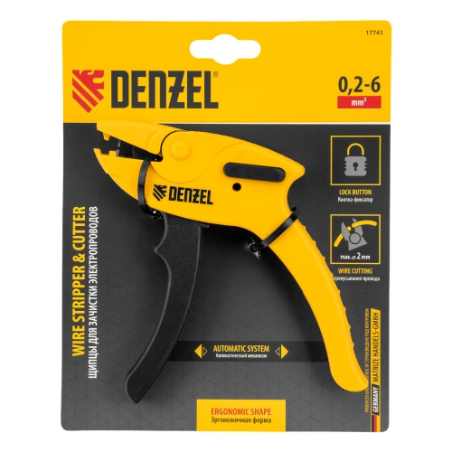 Щипцы для зачистки электропроводов, сечением 0,2-6 мм2, функция обрезания проводов Denzel по ценам производителя в Воронеже с доставкой по всей России