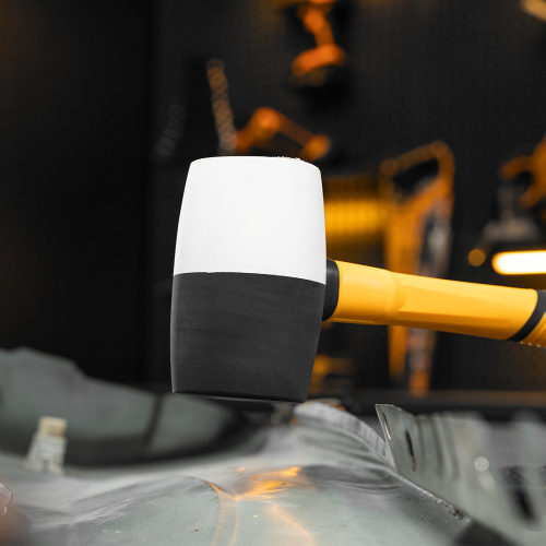 Киянка резиновая, 225 г, черно-белая, фибергласовая рукоятка c TPR покрытием Denzel по ценам производителя в Воронеже с доставкой по всей России