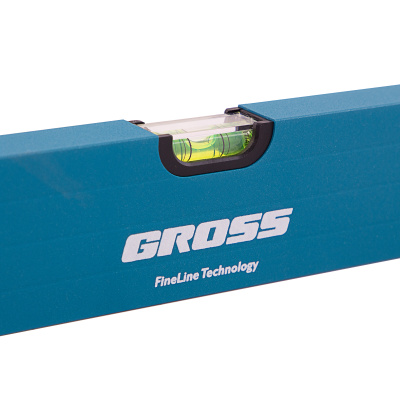 Уровень алюминиевый, 1500 мм, усиленный с ударопрочными заглушками, рукоятки, 3 глазка Gross по ценам производителя в Воронеже с доставкой по всей России