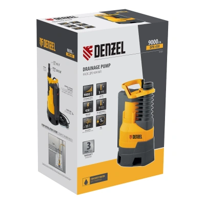 Дренажный насос DPХ450, 450 Вт, подъем 5 м, 9000 л/ч Denzel по ценам производителя в Воронеже с доставкой по всей России