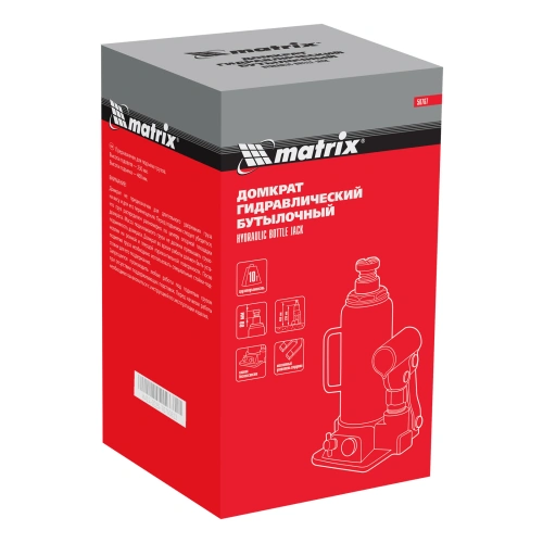 Домкрат гидравлический бутылочный, 10 т, h подъема 230-460 мм Matrix по ценам производителя в Воронеже с доставкой по всей России