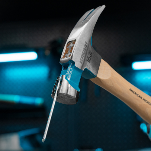 Молоток-гвоздодер, 450 г, угол 75, магнит, обрезиненная рукоятка American hickory GROSS по ценам производителя в Воронеже с доставкой по всей России