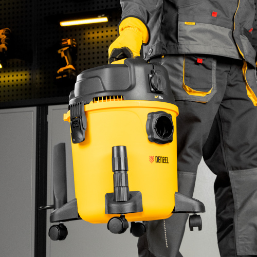 Пылесос строительный RVC20, 1400 Вт, бак 20 л, шланг 3 м, розетка с автосинхр. Denzel по ценам производителя в Воронеже с доставкой по всей России