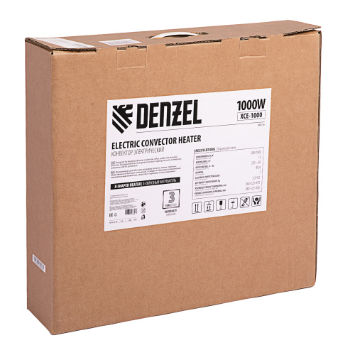 Конвектор электрический XCE-1000, 230 В, 1000 Вт, X-образный нагреватель Denzel по ценам производителя в Воронеже с доставкой по всей России