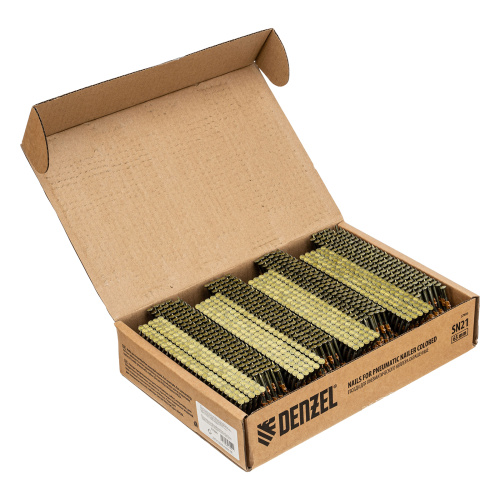 Гвозди для пнев. нейлера (крашен.) длина - 65 мм, диам. - 2,9 мм, 2000 шт. Denzel по ценам производителя в Воронеже с доставкой по всей России