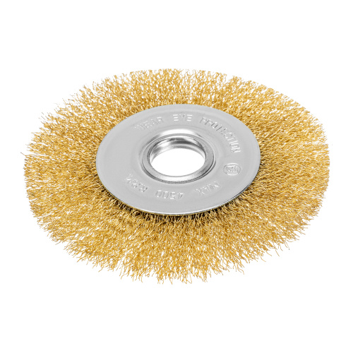 Щетка для УШМ, 125 мм, посадка 22.2 мм, плоская, латунированная витая проволока Matrix по ценам производителя в Воронеже с доставкой по всей России