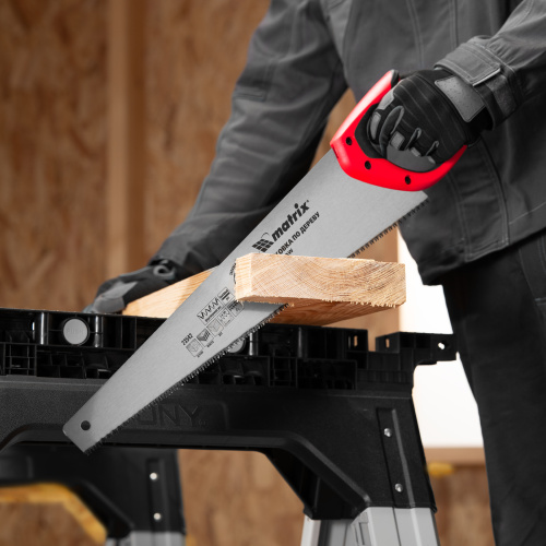 Ножовка по дереву, 500 мм, 7-8 TPI, зуб-3D, каленый зуб, двухкомпонентная рукоятка Matrix по ценам производителя в Воронеже с доставкой по всей России