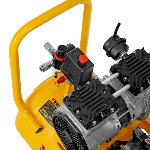 Компрессор безмасляный, малошумный DLS 2200/50, 2200 Вт, 2x1100, 50 л, 380 л/мин Denzel по ценам производителя в Воронеже с доставкой по всей России