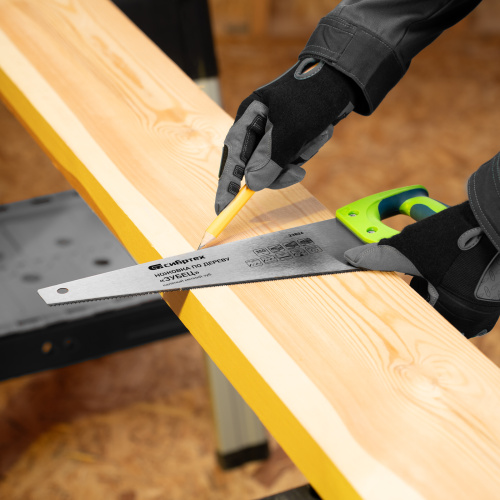 Ножовка по дереву"Зубец" для точных пильных работ, 350 мм, каленый зуб 2D, 14 TPI, двухкомпонентная рукоятка Сибртех по ценам производителя в Воронеже с доставкой по всей России