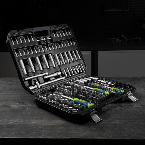 Набор инструментов, 1/2", 3/8", 1/4", пластиковый кейс 172 предм. Сибртех по ценам производителя в Воронеже с доставкой по всей России