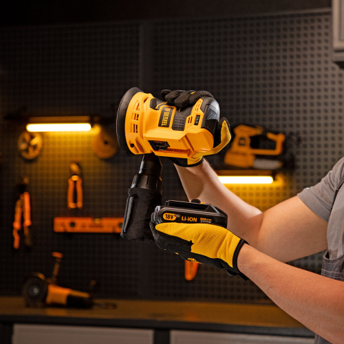 Машина шлифовальная эксцентриковая аккумуляторная COS-125-0, 18В Li-Ion Denzel по ценам производителя в Воронеже с доставкой по всей России