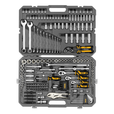 Набор инструментов, 1/2", 3/8", 1/4", CrV, S2, пластиковый кейс, 232 предмета Denzel по ценам производителя в Воронеже с доставкой по всей России