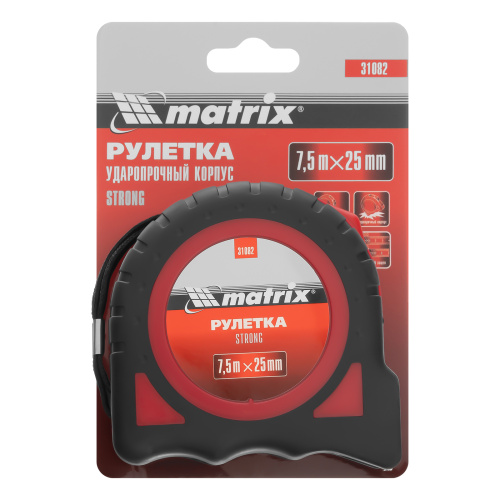 Рулетка Strong,7,5 м х 25 мм,обрезиненный корпус Matrix по ценам производителя в Воронеже с доставкой по всей России