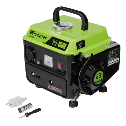 Генератор бензиновый БС-950, 0.8 кВт, 230 В, 2-х тактный, 4 л, ручной стартер Сибртех по ценам производителя в Воронеже с доставкой по всей России