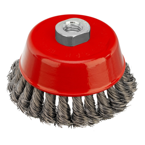 Щетка для УШМ, 100 мм, М14, "чашка", крученая проволока 0.35 мм Matrix по ценам производителя в Воронеже с доставкой по всей России