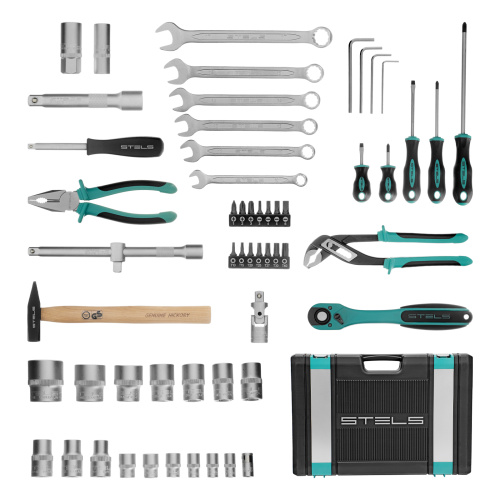 Набор инструментов, 1/2", Cr-V, S2, усиленный кейс, 58 предметов Stels по ценам производителя в Воронеже с доставкой по всей России