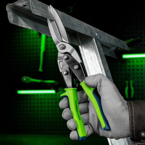 Ножницы по металлу, удлиненные, 285 мм, пряморежущие, двухкомпонентные обрезиненные рукоятки Сибртех по ценам производителя в Воронеже с доставкой по всей России