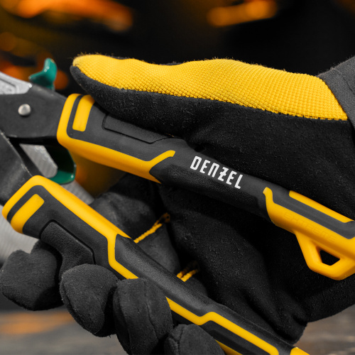 Ножницы по металлу, 270 мм, прямой и правый рез, сталь-СrMo, трехкомпонентные рукоятки Denzel по ценам производителя в Воронеже с доставкой по всей России