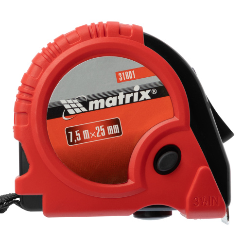 Рулетка Rubber,7,5 м х 25 мм,обрезиненный корпус Matrix по ценам производителя в Воронеже с доставкой по всей России