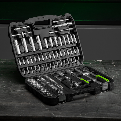 Набор инструмента, 1/2", 1/4", пластиковый кейс, 108 предметов Сибртех по ценам производителя в Воронеже с доставкой по всей России