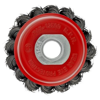 Щетка для УШМ, 65 мм, М14, "чашка", крученая проволока 0.35 мм Matrix по ценам производителя в Воронеже с доставкой по всей России