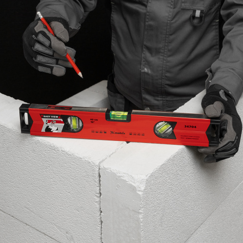 Уровень алюминиевый магнитный, 400 мм, фрезерованный, 3 глазка (1 зеркальный) усиленный Matrix по ценам производителя в Воронеже с доставкой по всей России