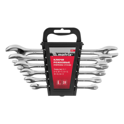Набор ключей рожковых 6 шт, 6-17 мм, CrV, Elliptical, зеркальное хромирование Matrix по ценам производителя в Воронеже с доставкой по всей России