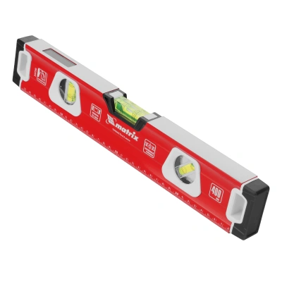 Уровень алюминиевый, магнит, фрезерованный, 3 глазка (1 зеркальный) 400 мм Matrix по ценам производителя в Воронеже с доставкой по всей России