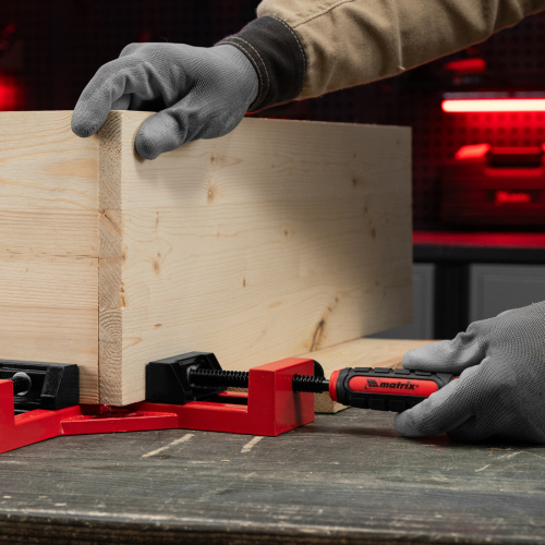 Струбцина угловая, быстрозажимная, 65/65 мм, двухкомпонентные обрезиненные рукоятки Matrix по ценам производителя в Воронеже с доставкой по всей России