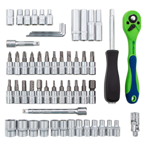 Набор инструментов 56 предметов, CrV, 1/4" Сибртех по ценам производителя в Воронеже с доставкой по всей России