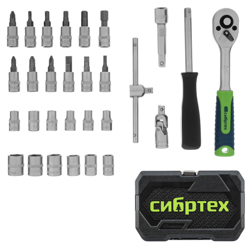 Набор инструментов, 1/4", пластиковый кейс, 29 предметов Сибртех по ценам производителя в Воронеже с доставкой по всей России