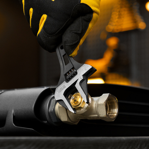 Ключ разводной, 200 мм, CrV, кованый Denzel по ценам производителя в Воронеже с доставкой по всей России