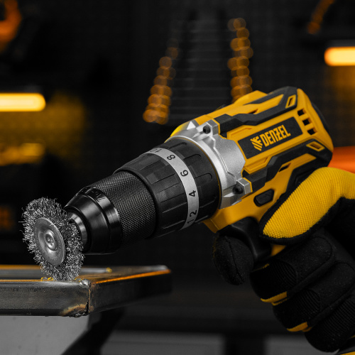 Набор щеток для дрели, 2 Плоские 50-75мм, 3 Чашки 25-50-75мм, шпилька,  нерж.вит. проволока Denzel по ценам производителя в Воронеже с доставкой по всей России