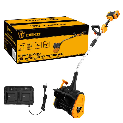 Снегоуборщик аккумуляторный DEKO ST40V2-5, 2*20В, 2*5.0Ач по ценам производителя в Воронеже с доставкой по всей России