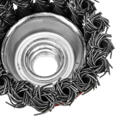 Щетка для УШМ, 65 мм, М14, "чашка", крученая проволока 0.8 мм Matrix по ценам производителя в Воронеже с доставкой по всей России