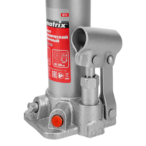 Домкрат гидравлический бутылочный, 2 т, высота подъема 181-345 мм Matrix по ценам производителя в Воронеже с доставкой по всей России