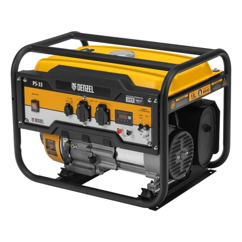 Генератор бензиновый PS 33, 3.3 кВт, 230 В, 15 л, ручной стартер Denzel по ценам производителя в Воронеже с доставкой по всей России