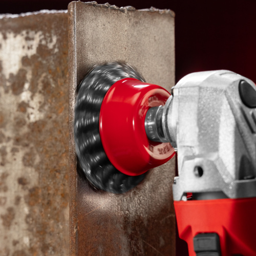 Щетка для УШМ, 75 мм, М14, "чашка", крученая проволока 0.5 мм Matrix по ценам производителя в Воронеже с доставкой по всей России