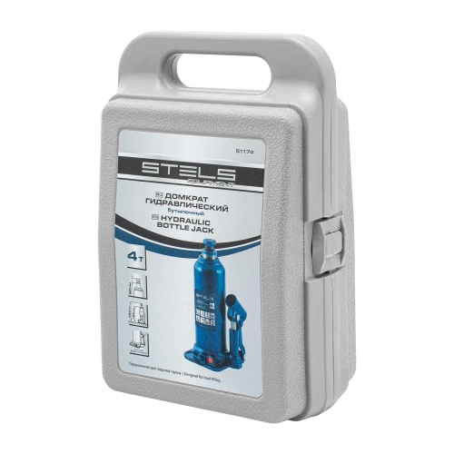 Домкрат гидравлический бутылочный, 4 т, h подъема 188-363 мм, в пластиковом кейсе Stels по ценам производителя в Воронеже с доставкой по всей России