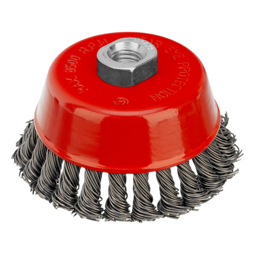 Щетка для УШМ, 100 мм, М14, "чашка", крученая проволока 0.8 мм Matrix по ценам производителя в Воронеже с доставкой по всей России