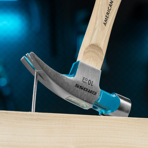 Молоток-гвоздодер, 280 г, угол 75, магнит, обрезиненная рукоятка American hickory GROSS по ценам производителя в Воронеже с доставкой по всей России