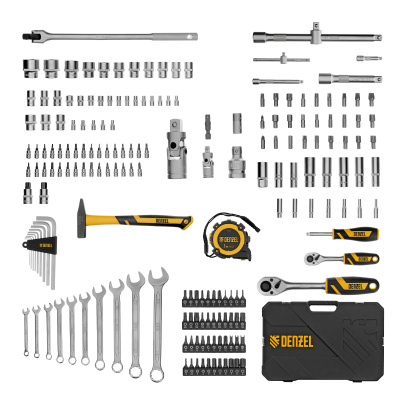 Набор инструментов, 1/2", 1/4", CrV, S2, пластиковый кейс, 194 предмета Denzel по ценам производителя в Воронеже с доставкой по всей России