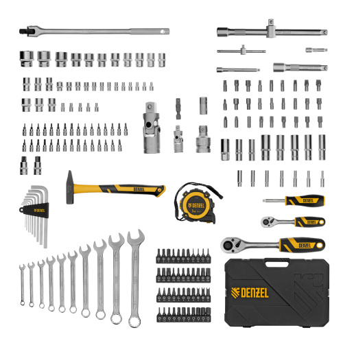 Набор инструментов, 1/2", 1/4", CrV, S2, пластиковый кейс, 194 предмета Denzel по ценам производителя в Воронеже с доставкой по всей России