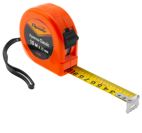 Рулетка Classic,10 м х 25 мм,пластиковый корпус Sparta по ценам производителя в Воронеже с доставкой по всей России