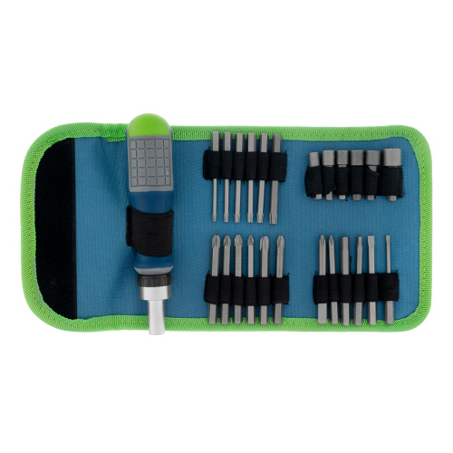 Отвертка реверсивная с набором бит и торцевых головок, 25 шт, CrV, чехол Сибртех по ценам производителя в Воронеже с доставкой по всей России